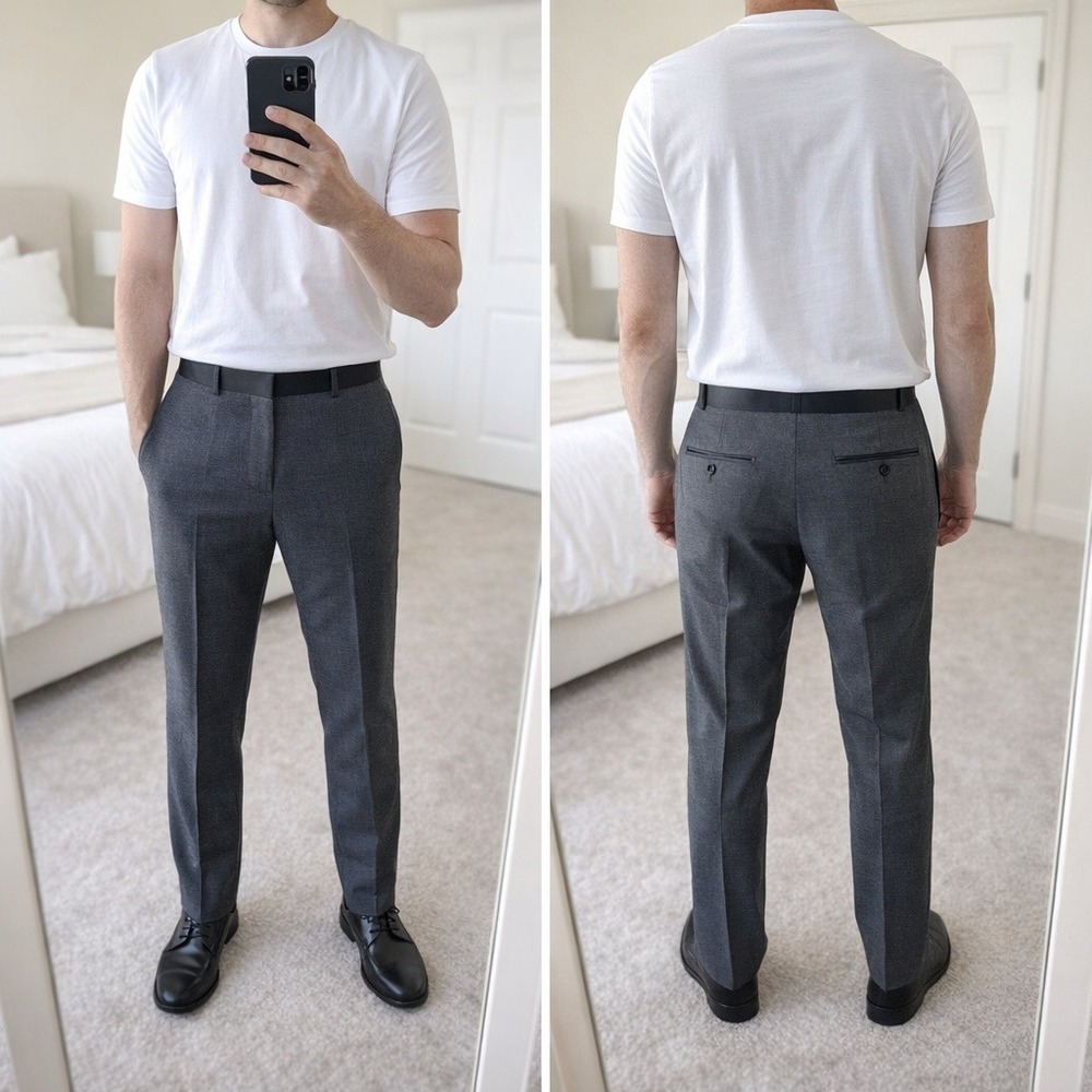 Express Mens 32x24 Slim Tuxedo Pants Gray Black Satin Stripe Wool Blend New